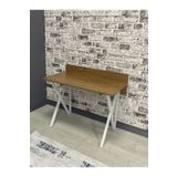 Hey Moduler Mobilya Ruya Ceviz Calisma Masasi Bilgisayar Ofis Masasi Metal Beyaz Ayakli 103 Cm