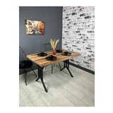 Hey Modüler Mobilya Sultan Kemençe Masa Kavisli Köşe Metal Siyah Ayak 120x80 CM