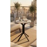 hey modüler mobilya Yıldız Yuvarlak Efes 50 cm Balkon Masası Yan Sehpa Mutfak Yemek Masası Siyah Ayak
