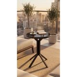 hey modüler mobilya Yıldız Yuvarlak Siyah Mermer 50 cm Balkon Masası Yan Sehpa Mutfak Yemek Masası Siyah Ayak