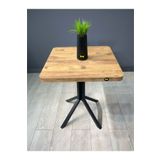 hey modüler mobilya Zeren Kare Atlantik Çam Mutfak Yemek Masası Balkon Masası Siyah Ayak 60 cm