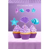 Hey Parti Deniz Kızı Temalı 12’li Cupcake Süsü