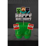 Hey Parti Minecraft 3'lü Pasta Süsü (Creeper Steve Enderman TNT Doğum Günü Parti Malzemeleri)