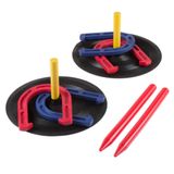 HEY! PLAY! Dış ve İç Mekan Oyunları için Kauçuk At Nalı Oyun Seti - Play'den Bagaj Kapısı, Kamp, Arka Bahçe ve İç Mekan Eğlencesi için Mükemmel! Siyah, 30 x 30 cm
