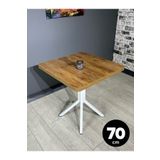 Hey Tepe Ceviz Beyaz Mutfak Yemek Masası Beyaz Ayak 70 Cm