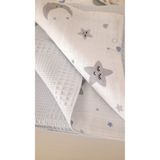 Heybe Home Bebek Müslin Mavi Waffle Pike Takımı Ay Yıldız Desenli-Heybe Home - 100 x 110 cm