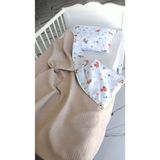 Heybe Home Bebek Müslin Waffle Pike Takımı Sevimli Hayvanlar Desenli-Heybe Home - 100 x 110 cm - Sütlü Kahve