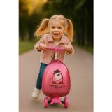 Heybee Luggages Heybee Sevimli Canavar Scooter Pembe Çocuk Valiz