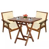 Heybeli Ahşap Bahçe Balkon Seti: 60X60 Masa + 2 Sandalye