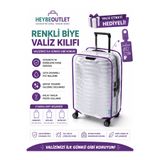 Heybeoutlet Şeffaf Valiz Kılıfı Ve Bavul Koruyucu Kılıf Renkli Biye * LİLA 👉 "Çizilme Önleyici"