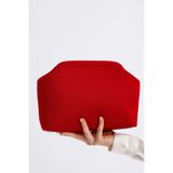 HEYBE'S Heybes Kadın Kırmızı Clutch Portföy El Çantası