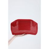 HEYBE'S Heybes Kadın Kırmızı Petek Desenli Şeffaf Clutch El Çantası
