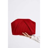 HEYBE'S Heybes Kadın Kırmızı Piliseli Clutch El Çantası
