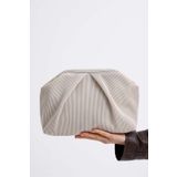 HEYBE'S Heybes Kadın Krem Piliseli Clutch El Çantası
