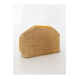 HEYBE'S Heybes Kadın Sarı Biyeli Jüt Hasır Clutch El Çantası