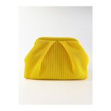 HEYBE'S Heybes Kadın Sarı Piliseli Clutch El Çantası