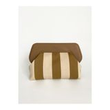 HEYBE'S Heybes Kadın Vizon Çizgi Desenli Kanvas Clutch El Çantası
