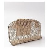 Heybes Kadın Bej Petek Desenli Şeffaf Clutch El Çantası Modern Sportswear Koleksiyonu ile Şık