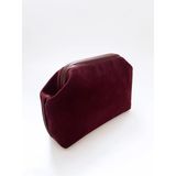 heybes Kadın Bordo Süet Clutch El Çantası