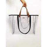 Heybes Kadın Büyük Boy Plaj ve Alışveriş Shopper Tote Omuz Çantası - 001-Beyaz