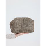 Heybes Kadın Clutch El Çantası Çizgili Jüt Hasır Materyal ile Modern ve Şık Görünüm - 000-Siyah