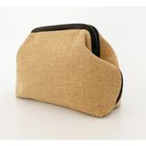 Heybes Kadın Clutch El Çantası Hasır Materyal ve 1 Bölmeli İç Cep ile Günlük Kullanım için İdeal - Siyah
