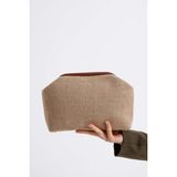 Heybes Kadın Kahve Biyeli Jüt Hasır Clutch El Çantası - Kahverengi
