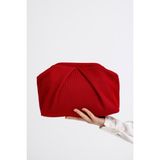 HEYBE'S Kadın Kırmızı Piliseli Clutch El Çantası
