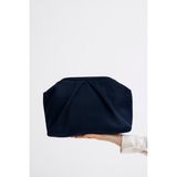 Heybes Kadın Lacivert Piliseli Clutch El Çantası - 166-Lacivert