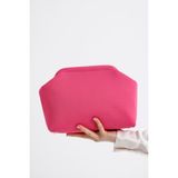Heybes Kadın Pembe Clutch Portföy El Çantası - Koyu Pembe