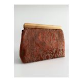 HEYBE'S Kadın Turuncu Otantik Desen Clutch Çanta