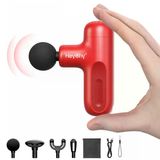 Heychy Mini Masaj Tabancası, Kas Gevşetme İçin 4 Ataşmanlı Ve 5 Seviyeli Elektrikli Fasya Masaj Aleti, Boyun, Sırt, Omuzlar, Bacaklar İçin, Erkekler Kadınlar İçin Hediye (Kırmızı)