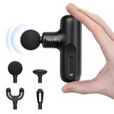 Heychy Mini Masaj Tabancası, Kas Gevşetme İçin 4 Ataşmanlı Ve 5 Seviyeli Elektrikli Fasya Masaj Aleti, Boyun, Sırt, Omuzlar, Bacaklar İçin, Erkekler Kadınlar İçin Hediye (Siyah)
