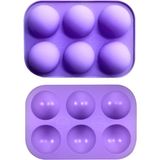 Heydiye Yarım Küre Silikon Pasta / Kek Kalıbı Küçük Boy (6 Hazne, 5.2cm Çap, 2.7cm Derinlik) - Mor - 1