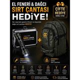 Heyf Smal Son 5000 Lümen Profesyonel El Feneri + Dağcı Sırt Çantası Hediyeli Şarjlı USB El Feneri