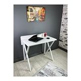heymodülermobilya Hayal Beyaz Çalışma Masası Bilgisayar Ofis Masası Metal Beyaz Ayaklı 90 Cm