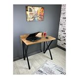 heymodülermobilya Hayal Ceviz Çalışma Masası Bilgisayar Ofis Masası Metal Siyah Ayaklı 90 Cm