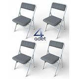 heymodülermobilya Hey 4'lü Katlanır Kamp Sandalyesi Piknik Sandalyesi Kazayağı Beyaz