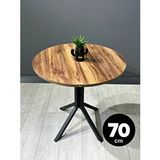 heymodülermobilya Nisa Kemençe Yuvarlak Mutfak Masası Yemek Masası Metal Siyah Ayak 70 Cm