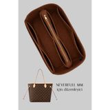 HezeS Neverfull MM Keçe Çanta İçi Organizer 2mm 4 Cepli Cırtlı Kese Dış Cepli