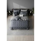 H&F Trendline Çift Taraflı Çift Kişilik Nevresim Takımı - Füme - 220 x 240 cm