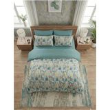 H&F Trendline Çift Taraflı Çift Kişilik Nevresim Takımı - Yeşil - Sarı - Kahverengi - 220 x 240 cm