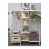 HFAY Design Ahşap Açık Gardırop 150*140*25 İndigo Gardırop