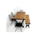 HFAY DESİGN Masif Yemek Masası Banklı Sandalyeler Hariç 80x130