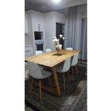 HFAY Tasarım Doğal Ağaç Ayak Ahşap Yemek / Toplantı / Çalışma Masası 140x80