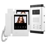 Hfeng 4.3 İnç Renkli Görüntülü Kapı Telefonu, Kapı Zili İnterkom Giriş Sistemi İle 2 Monitör + 700Tvl Ir Coms Çoklu Daireler/Aile İçin Gece Görüş Kamerası