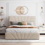 HFT Home Çınar Çift Kişilik Sandıklı Baza Başlık Seti Renk Seçenekli (Yatak Dahil Değildir) - Bej - 140 x 200 cm