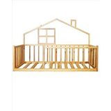HFT Home Hft Home Evli Unisex Montessori Bebek Ve Çocuk Karyolası Doğal Ahşap Yatak Çam