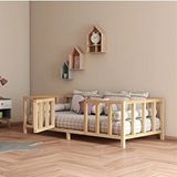 HFT Home Hft Home Kapılı Unisex Montessori Bebek Ve Çocuk Karyolası Doğal Ahşap Yatak Çam