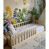 HFT Home Hft Home Unisex Montessori Bebek Ve Çocuk Karyolası Doğal Ahşap Yatak Çam